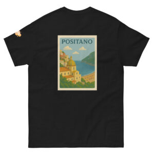 T-shirt Positano – dos imprimé côte amalfitaine colorée